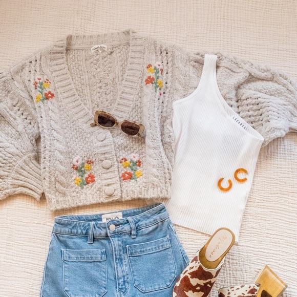 ‼️SOLD‼️ For Love & Lemons Amaryllis Cropped Cardigan - Picture 8 of 8